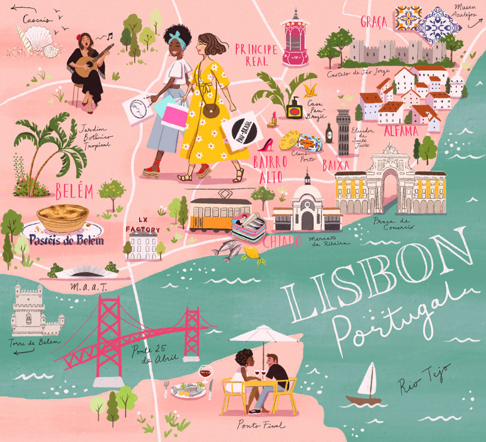 Mappa cartoon portogallo